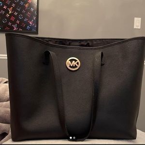 Michael kors black safiano tote bag